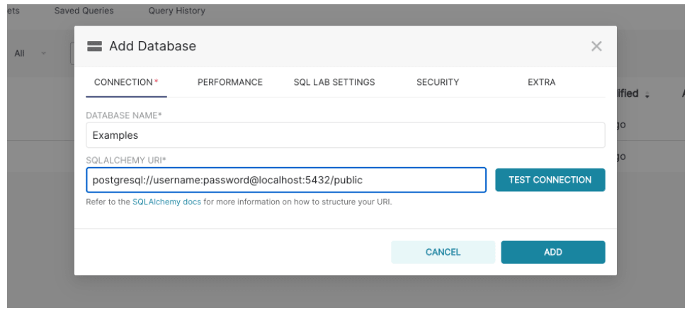 Add Database Window